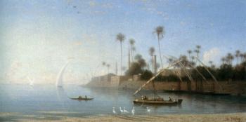 查爾斯 西奧多 弗裡爾 A view of Beni Souef, Egypt 查爾斯 西奧多 弗裡爾 A view of Beni Souef, Egypt